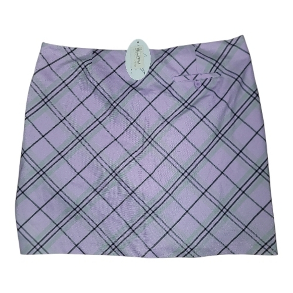 Greg Norman Purple Plaid skort 14 golf resort sporty golf club skirt short - Picture 5 of 8
